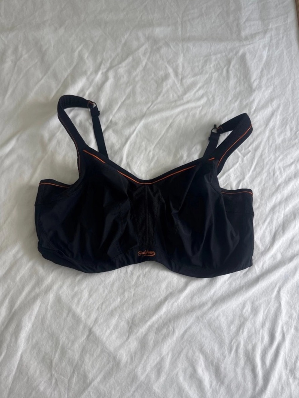 Panache Sculptress Black Bra with Orange Trim
